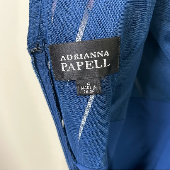 ADRIANNA PAPELL Royal Blue Layered Cocktail Dress - Sz 4 - Picture 8 of 10